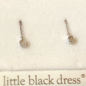 Sterling silver/ diamond droplet earrings